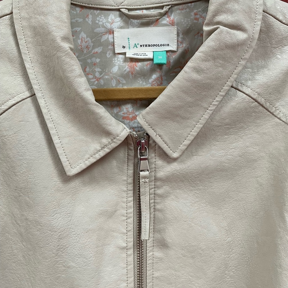Anthropologie Faux Leather Motorcycle Jacket Plus 3X